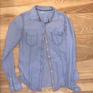 Maurice’s Blue Striped Long Sleeve Button Up